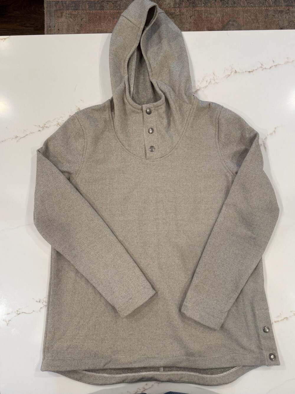 The North Face Women's Oatmeal Knit Stitch Fleece Pullover Hoodie with Snap Butt